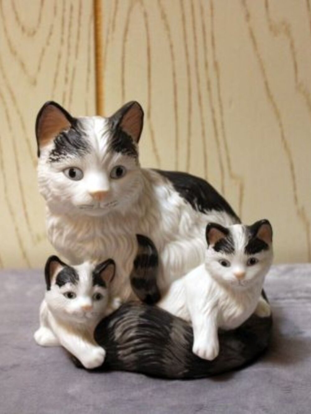Vintage Homco Black & White Cats (1 Mom & 2 Kittens)